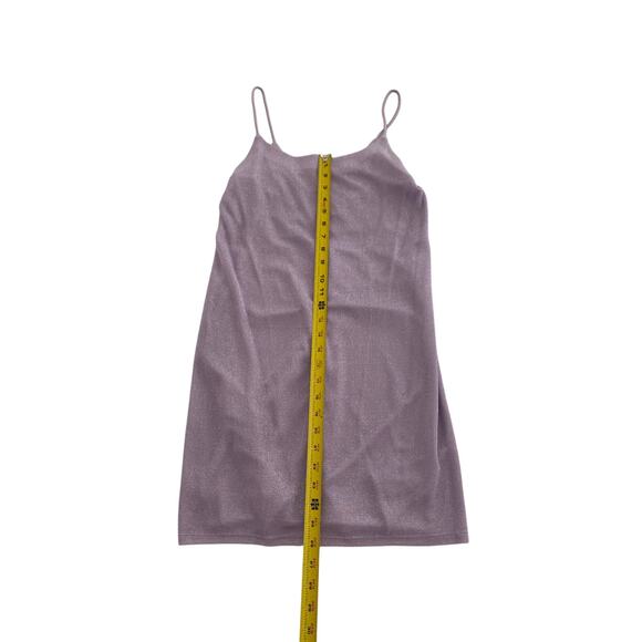 Hugo Buscati Purple Mini Dress 70s Funky Sleeveless Metallic Fairy Size 10 - Picture 9 of 12